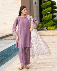Graceful Embroidered Lawn Cotton Blend Suit