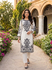 Elegant Embroidered Cotton Suit